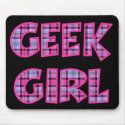 Plaid Geek Girl Design mousepads by geekme Plaid Geek Girl Design mousepads