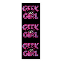 Plaid Geek Girl with Graphic Bookmark business cards by geekme Plaid Geek Girl with Graphic Bookmark business cards