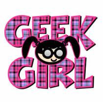 Plaid Geek Girl with Graphic photo sculptures