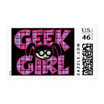 Plaid Geek Girl with Graphic postage by geekme Plaid Geek Girl with Graphic postage