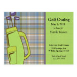 Plaid Golf Invites Post Cards