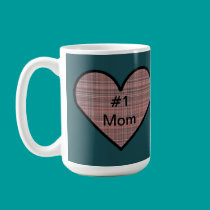 Plaid Heart #1 Mom mugs