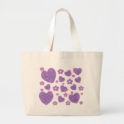 Plaid Heart & Floral Love Bags