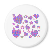 Plaid Heart & Floral Love magnets by dollface766 Plaid Heart & Floral Love magnets