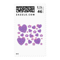 Plaid Heart & Floral Love postage by dollface766 Plaid Heart & Floral Love postage