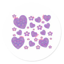 Plaid Heart & Floral Love stickers