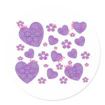 Plaid Heart & Floral Love stickers