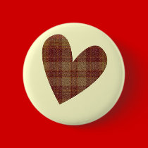 Plaid Heart Pin buttons
