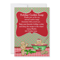 Plaid Holiday Cookie Swap Invitation