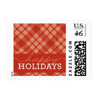 Plaid Holiday Postage stamp