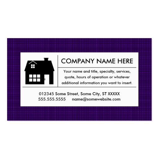 plaid home business card
