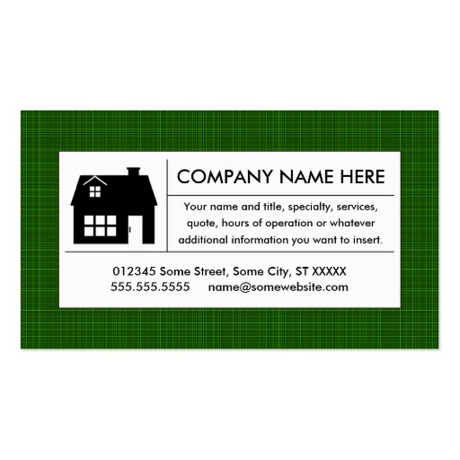 plaid home business cards (front side)