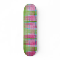 Plaid Hot Easter Colors Custom Skate Board