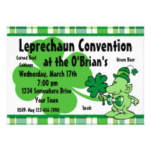 Plaid Leprechaun Custom Invitations