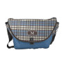 Plaid Monogram Rickshaw Messenger Bag (blue)
