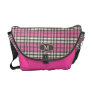 Plaid Monogram Rickshaw Messenger Bag (fuchsia)