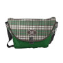Plaid Monogram Rickshaw Messenger Bag (green)