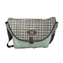 Plaid Monogram Rickshaw Messenger Bag (mint)