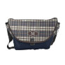 Plaid Monogram Rickshaw Messenger Bag (navy)