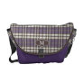 Plaid Monogram Rickshaw Messenger Bag (purple)