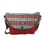 Plaid Monogram Rickshaw Messenger Bag (red)
