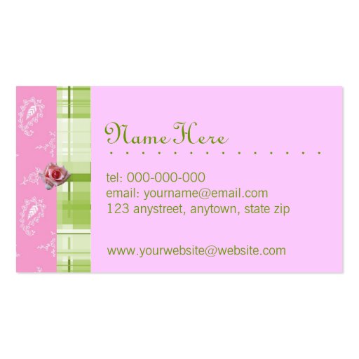 Plaid & Paisley Business Card (front side)