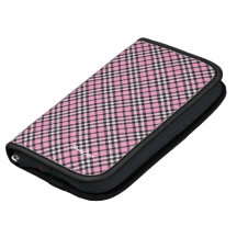 Plaid Pattern Pink Rickshaw iPhone Organizers