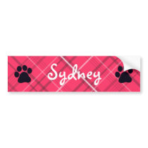 Plaid Paw Print Bumper Stickers