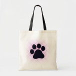 Plaid Paw Print Canvas Bag
