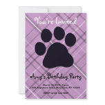 Plaid Paw Print Personalized Invites