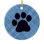 Plaid Paw Print Ornaments