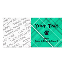Plaid Paw Print Picture Card