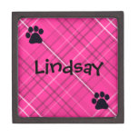 Plaid Paw Print Premium Jewelry Box