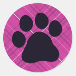 Plaid Paw Print Stickers