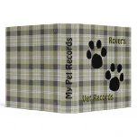 Plaid pet records binder