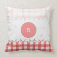Plaid {pink} Personalized Pillow