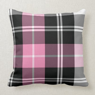Plaid pink pillow