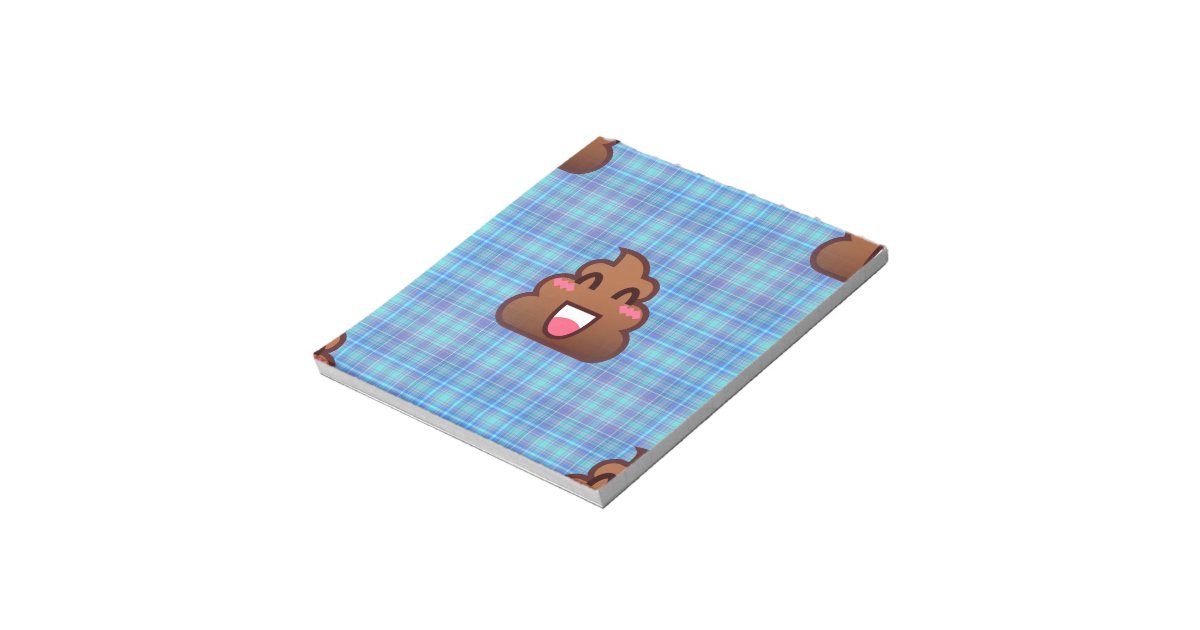 plaid poop emoji notepad Zazzle