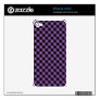 This iPhone skin can be CUSTOMIZED by YOU.Simply click on the "Customize It " button right below the products image. From there you will be able to add text, change the font, font color, move the text around and add images of your own Have fun creating your one of a kind product. Plaid Purple/Black iPhone 4/4S Skin
