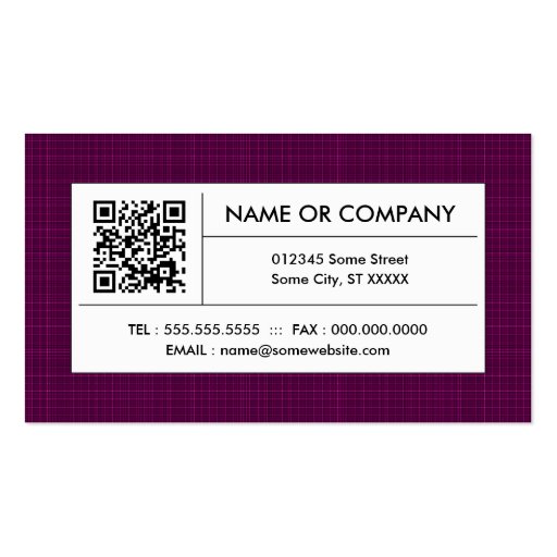 plaid QR code Business Cards