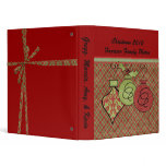 Plaid Ribbon and Ornaments Custom Holiday Binder