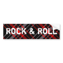 Plaid Rock and Roll Bumper Sticker bumper stickers