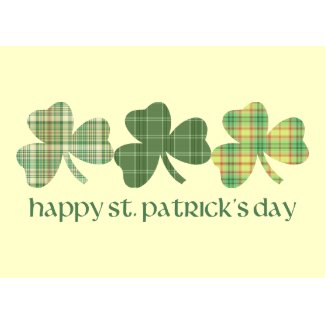 Plaid Shamrocks St. Pat's Day Tees and Gifts card