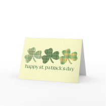 Plaid Shamrocks St. Pat's Day Tees and Gifts cards