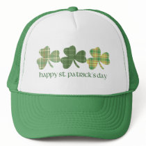 Plaid Shamrocks St. Pat's Day Tees and Gifts hats
