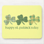 Plaid Shamrocks St. Pat's Day Tees and Gifts Mouse Mat