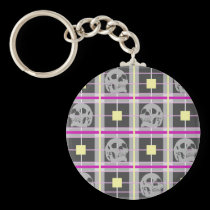 Plaid Skull Keychain keychains