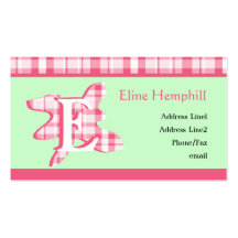 Plaid Splash Profile Card: Perfectly Pink Business Cards