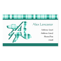 Plaid Splash Profile Card: Teal Business Card Template