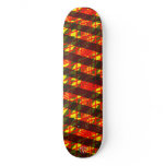 Plaid Stripe Red Black Yellow Skateboard